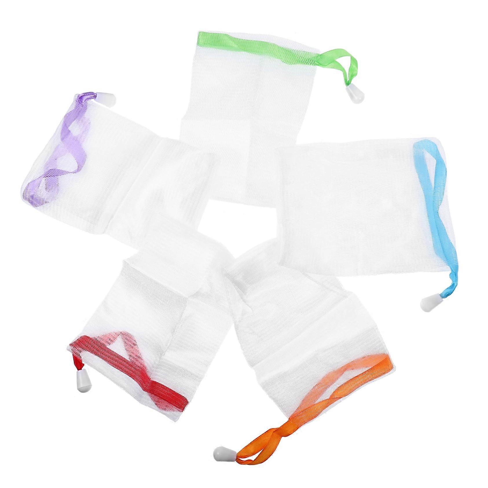 10Pcs Exfoliating Soap Saver Bag with Drawstring Foaming Mesh for Rich Lather Body and Face