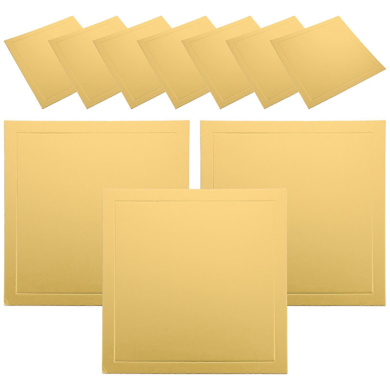 Cake Board Golden Thickened Paper Square Base for Storage 5Pcs Pack