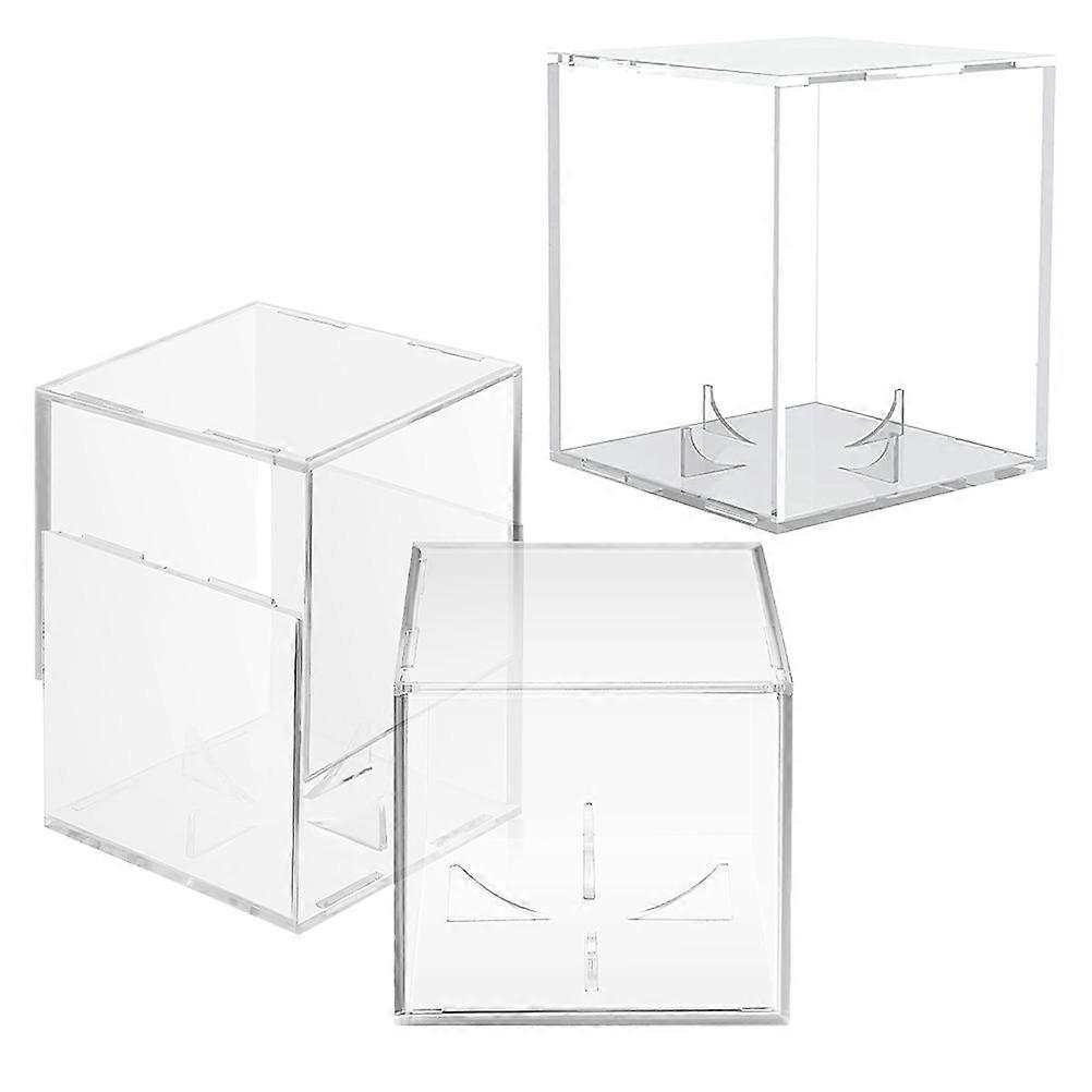 3Pcs Clear Display Box With Stand Baseball Holder For Fans Memorabilia Storage And Protection