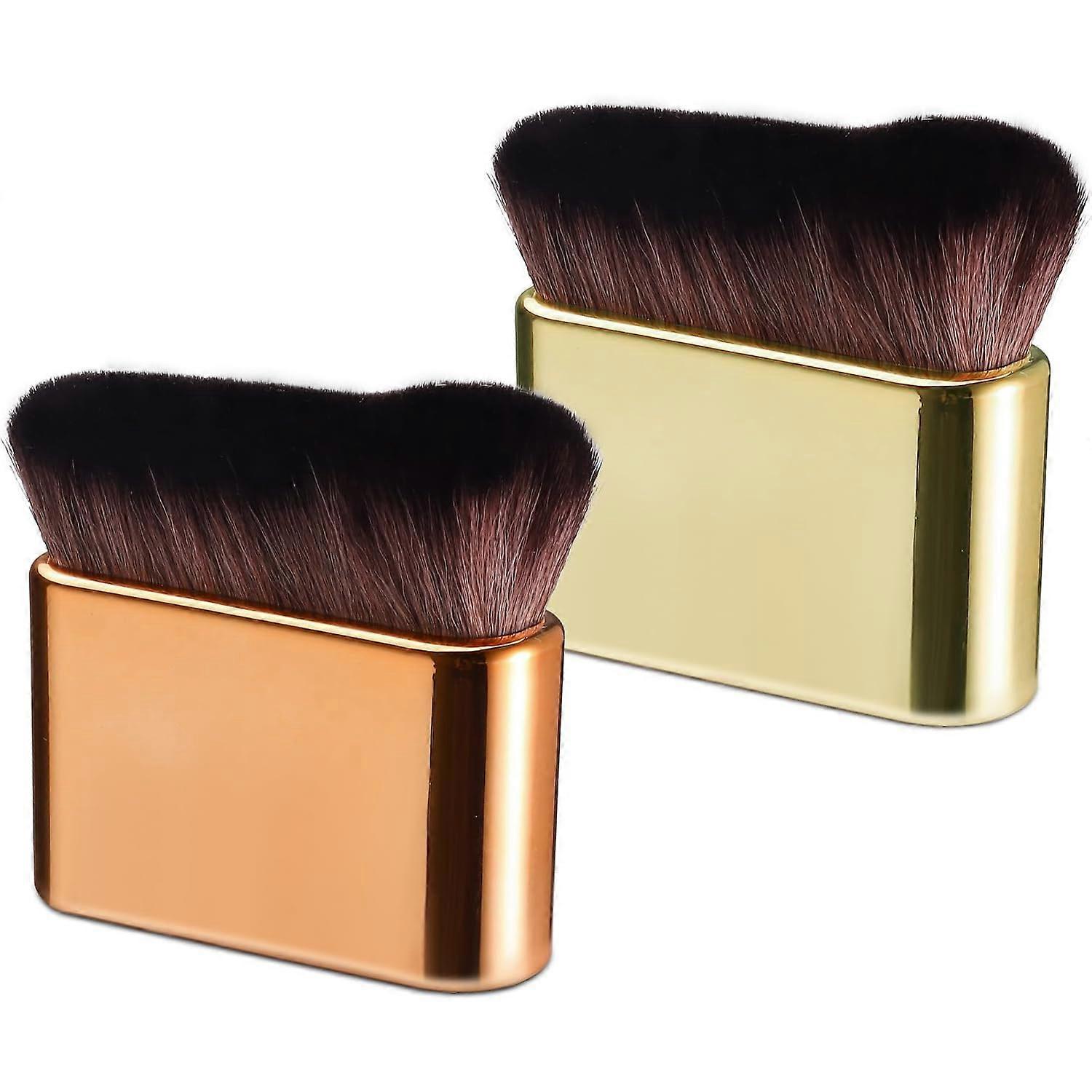 Self Tanner Brush Set for Face and Body, Flawless Even Application with Curved Kabuki Bristles, 2 Pcs