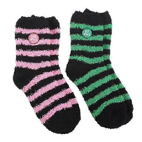 Something Different Womens/Ladies Good Witch And Bad Witch Fluffy Socks (Pack of 2)