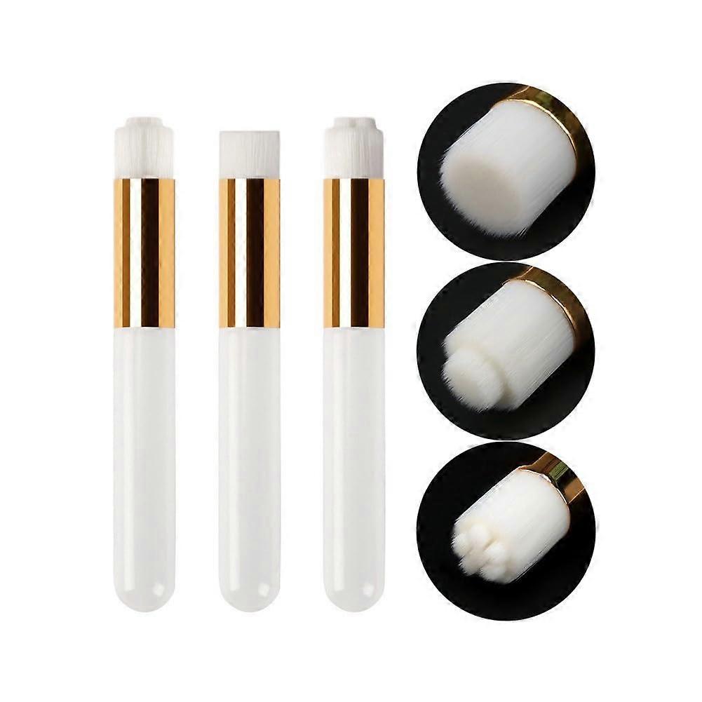 3pcs Eyelash Cleaning Brush Set for Extensions and Facial Cleansing, Blackhead Removal, White