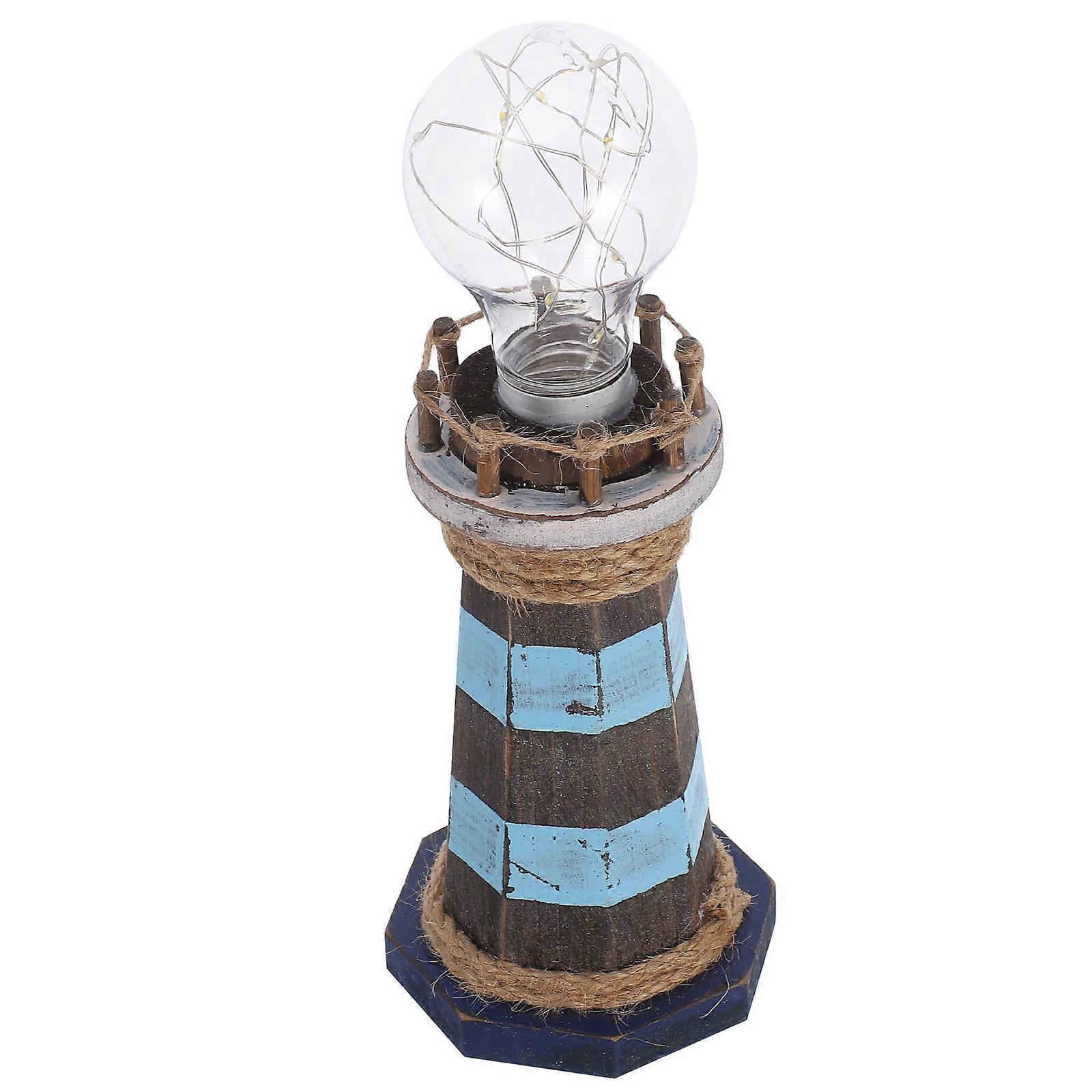 LED Lighthouse Desktop Light with Warm Glow for Coastal Home