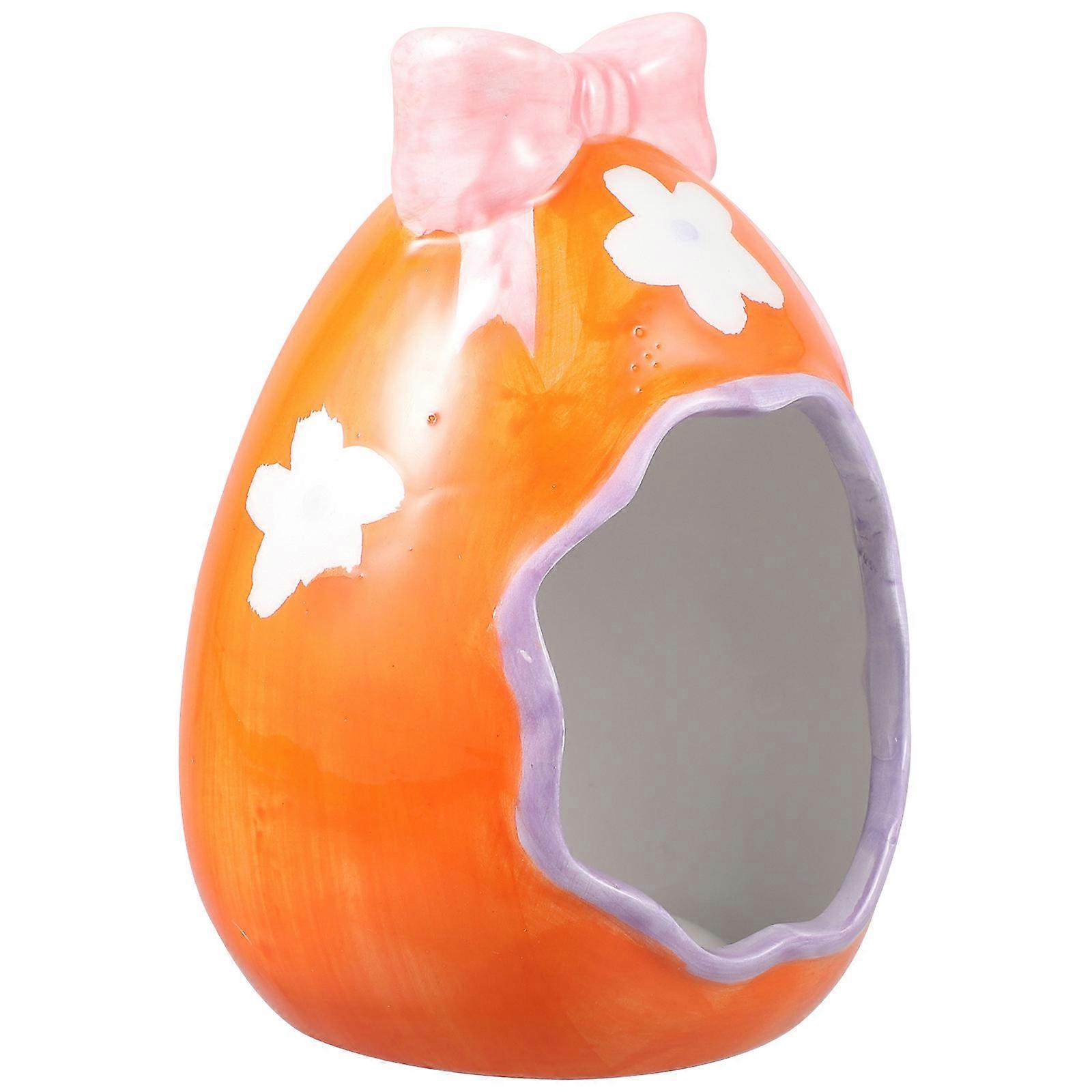 Hamster Hideout Ceramic House for Small Pets 3Pcs Purple Hide Place