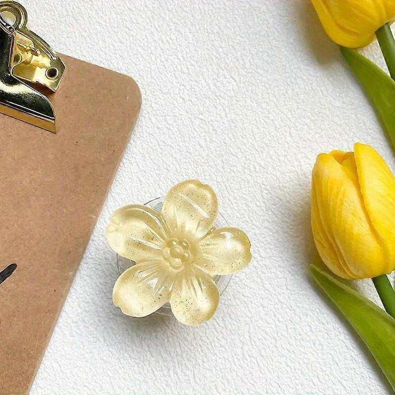 Support de téléphone Pop Socket en forme de fleur de cristal - Support 3D esthétique avec poignée intégrée ! Support extensible et stable pour téléphone/tablette