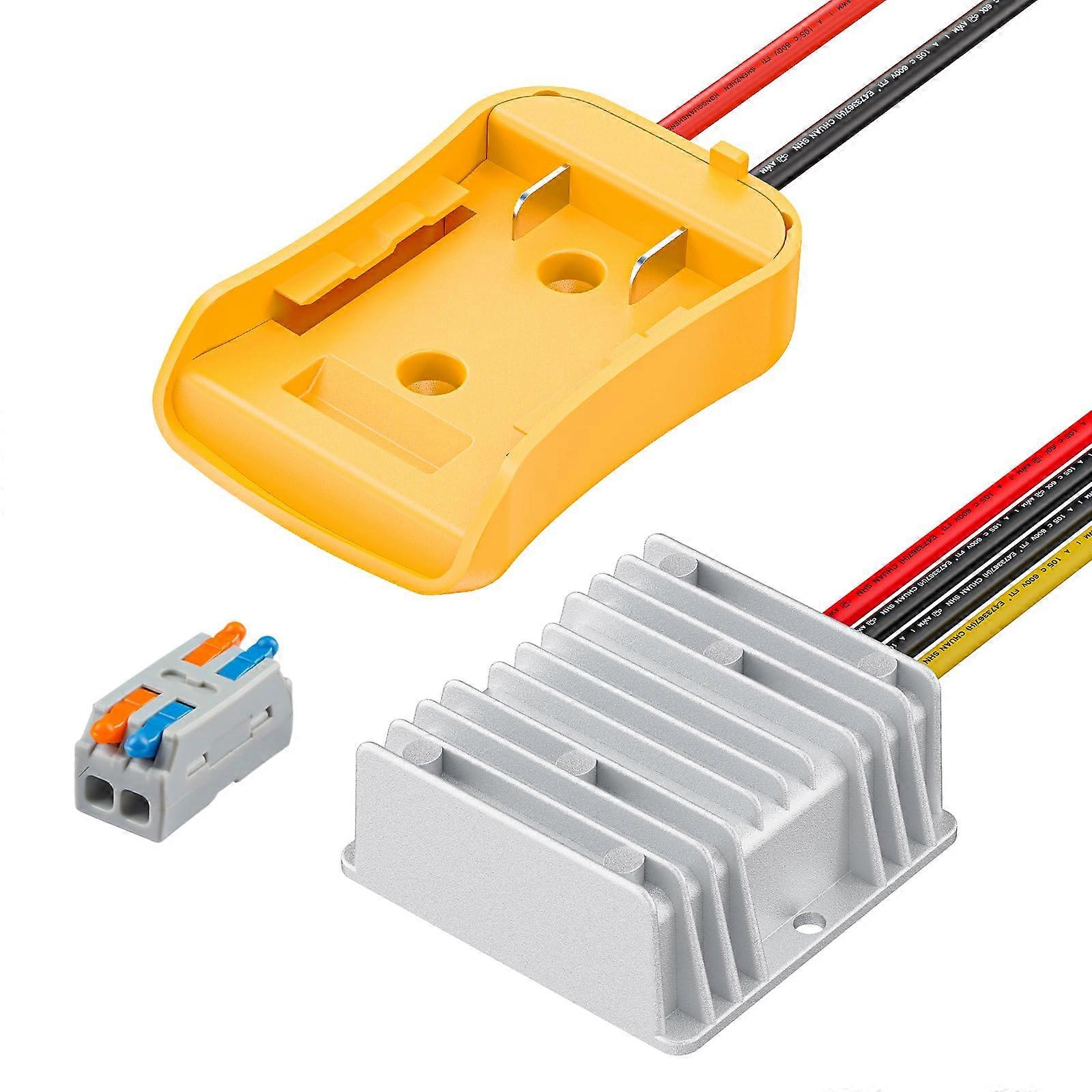 Voltage Converter Compatible with Dewalt Battery 24V to 12V Step Down Transformer 180W for Golf Cart RC Car