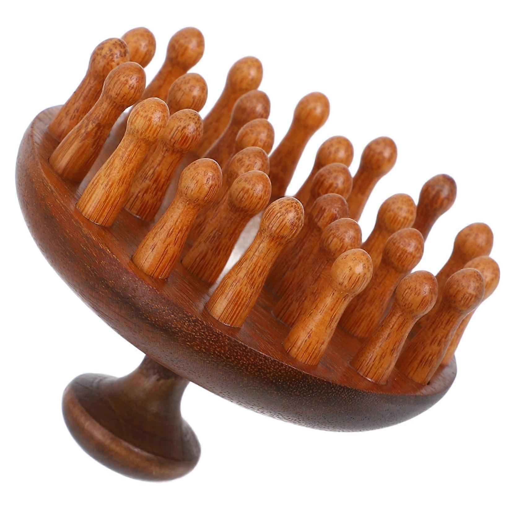 Scalp Massager Wooden Hair Comb with Ergonomic Design for Gentle Scalp Stimulation and Headache Relief