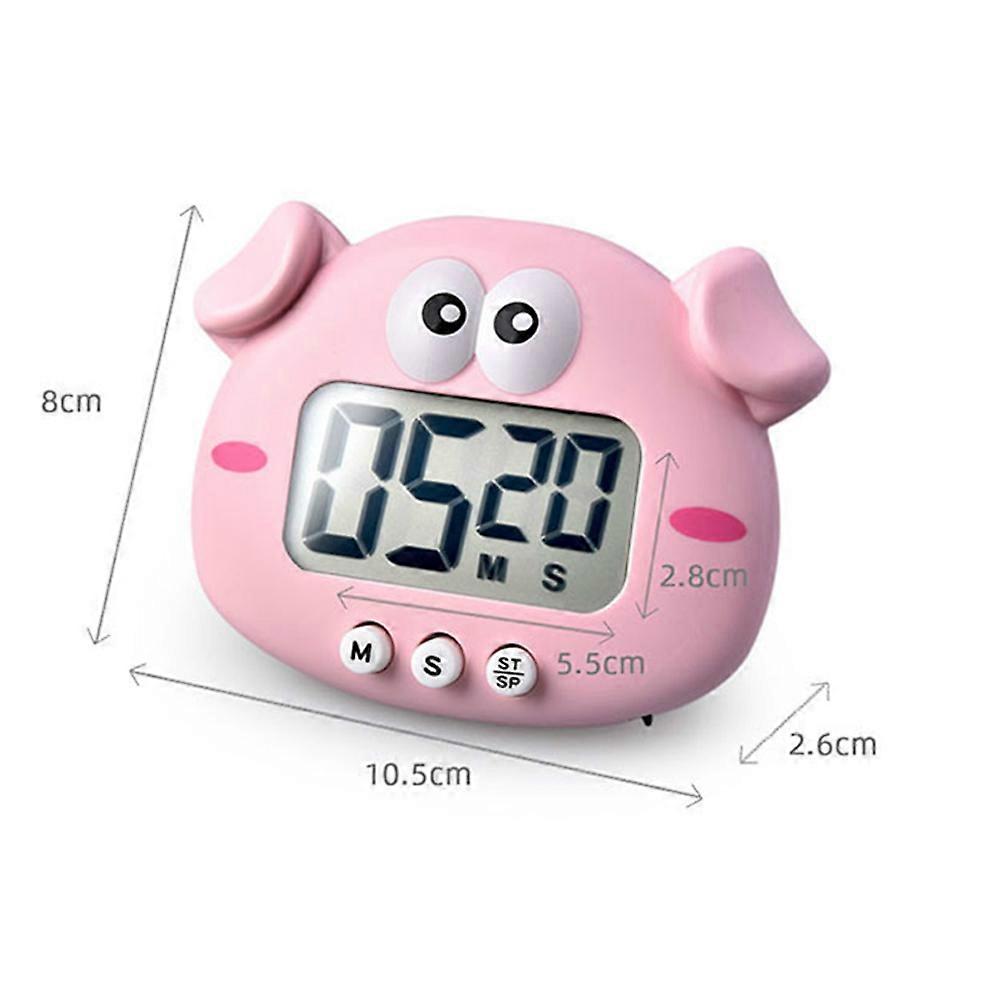 Eletronic Timer Cartoon Pig for Time Keeping Kitchen Reminder 1Pcs Pink