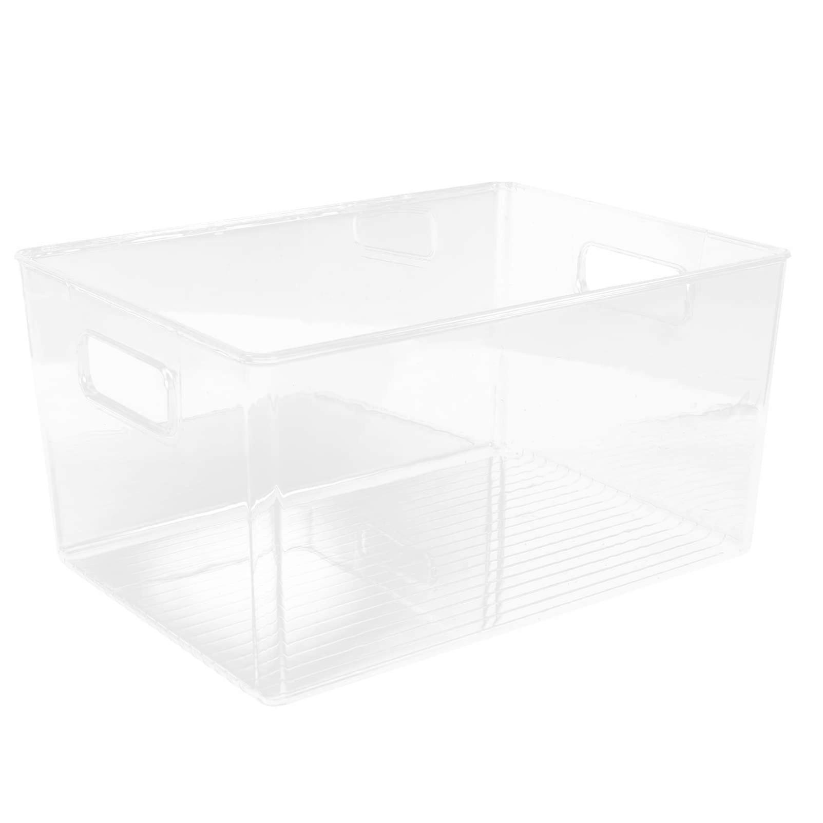 Plastic Storage Basket with Handles Multipurpose Durable Clothes Bin for Home and Office