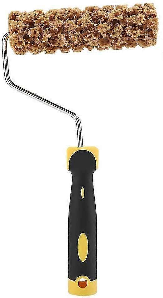 Paint Roller Texture Pattern Paint Roller Brush With Handle For Wall Painting1pcsyellow