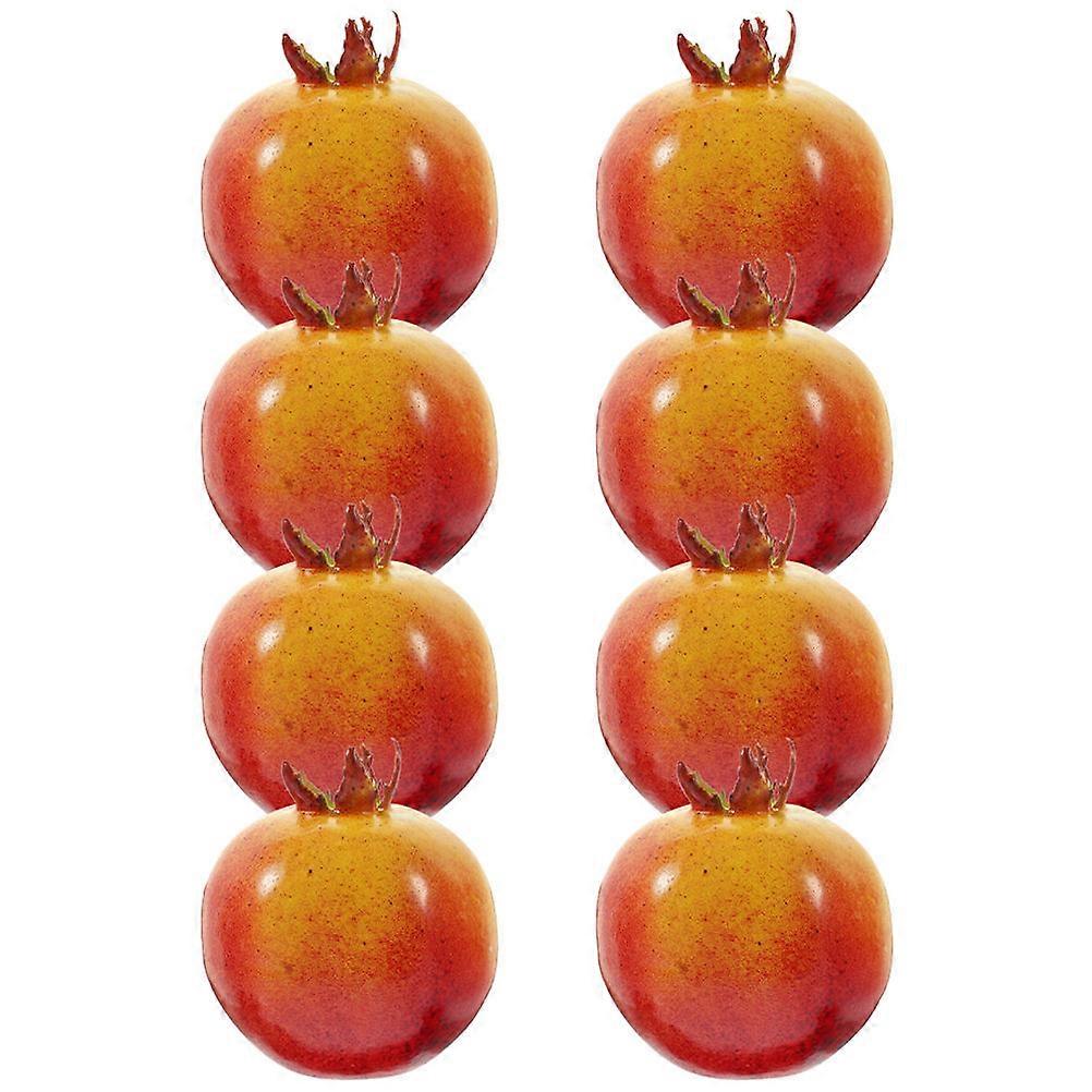 Foam Fruit Decor Artificial Pomegranates for Table Decoration 8Pcs Set