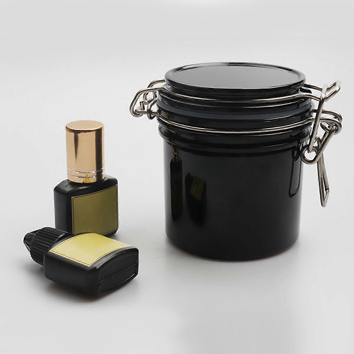 2pcs Activated Carbon Eyelash Glue Storage Container Cylinder Supply Jar