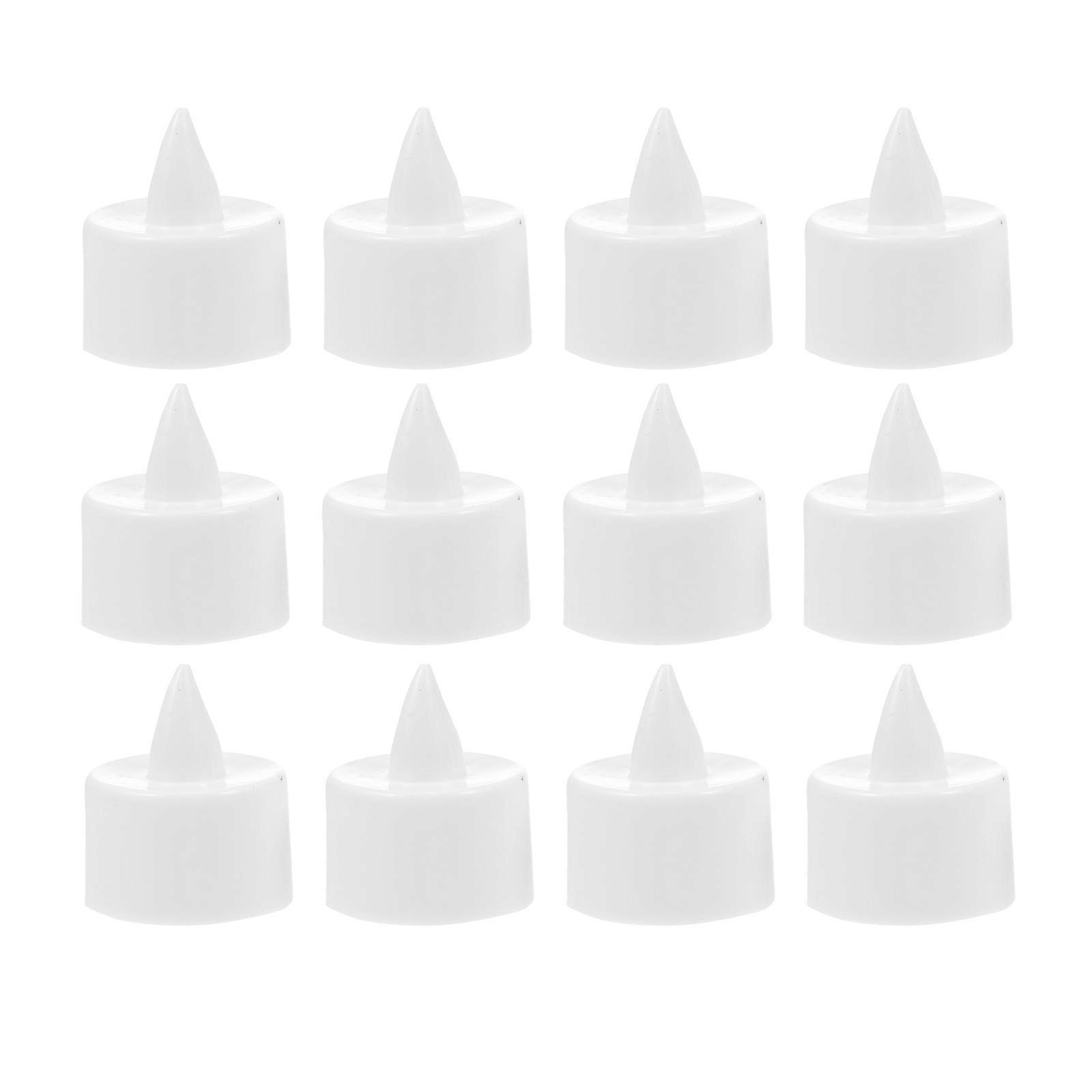 White Electronic Candle Light Round Shaped for Decor with 24Pcs