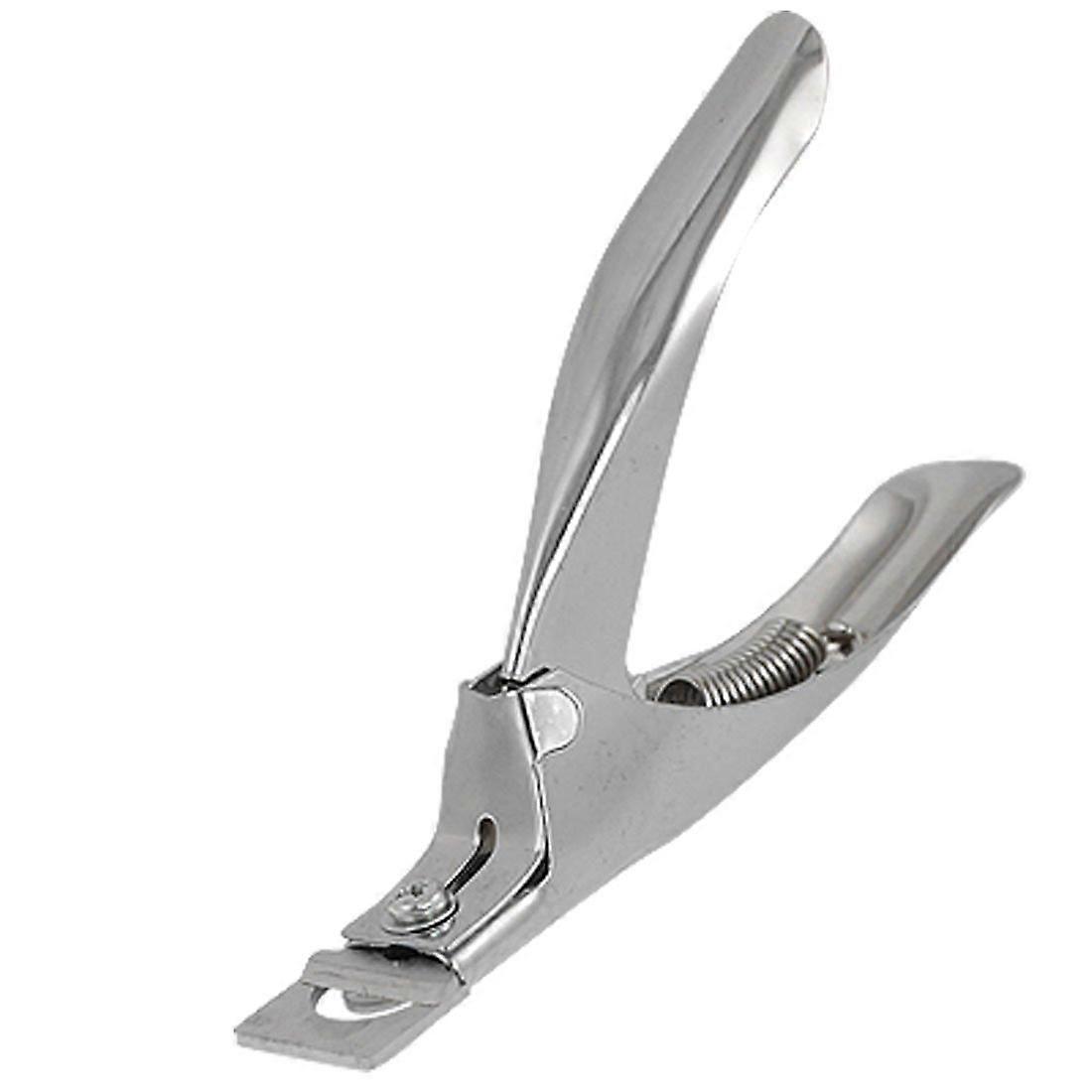 Nail Tip Cutter Silver Acrylic False Nail Clipper with Precise Edge Trimming and Easy Grip Handle