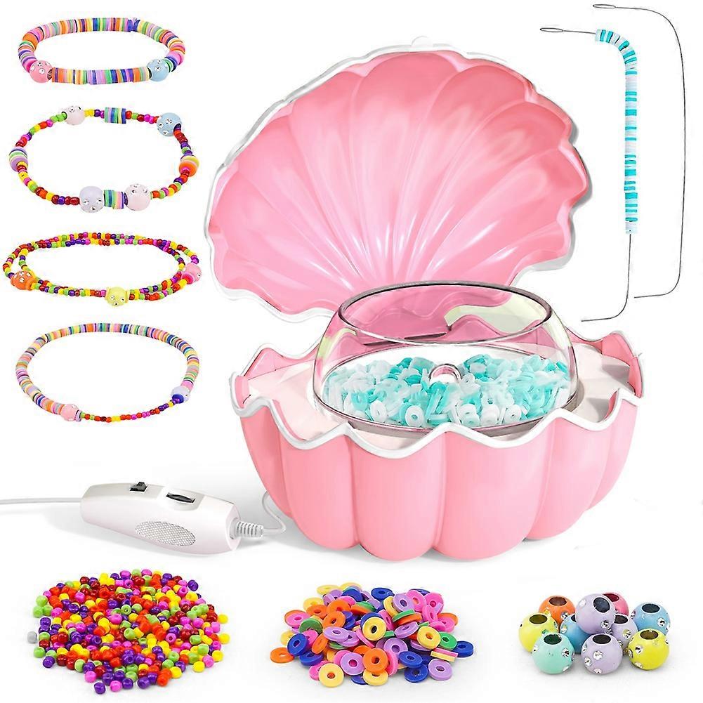 Bead Stringing Machine Spinner for Bracelets Making Gift PINK