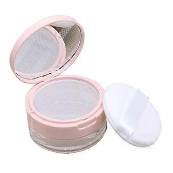 Portable Loose Powder Box with Makeup Puff Plastic 20g Empty Loose Powder Pot With Mirror Travel Makeup Cosmetics Container