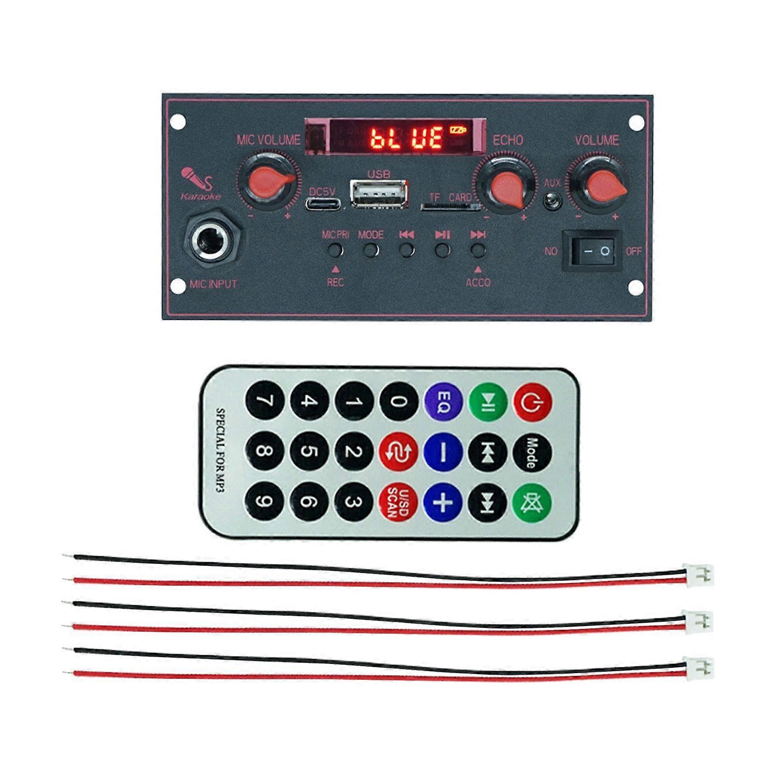 Audio Decoder Board with Digital Color Screen Bluetooth Audio Player Module 10W Lossless Playback Remote Control for Speakers