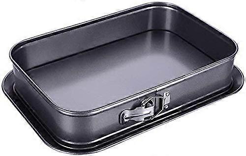 Leakproof Springform Pan Rectangle NonStick Cake Pan with Removable Bottom 14 x 9.3 x 3 Inches