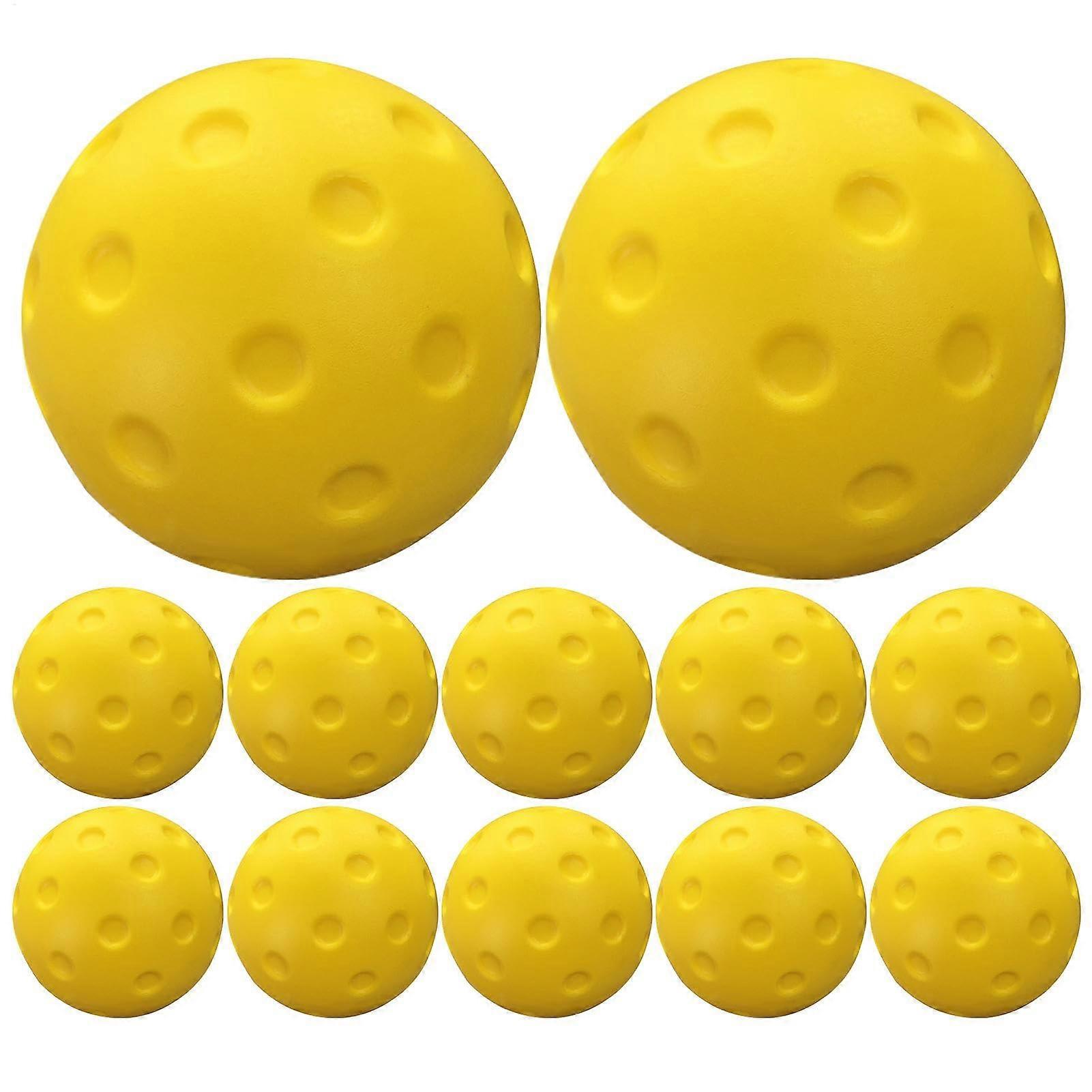 Outdoor Pickleball Balls Set 12 Pack  Visibility Durable for Beginners and Intermediate Players