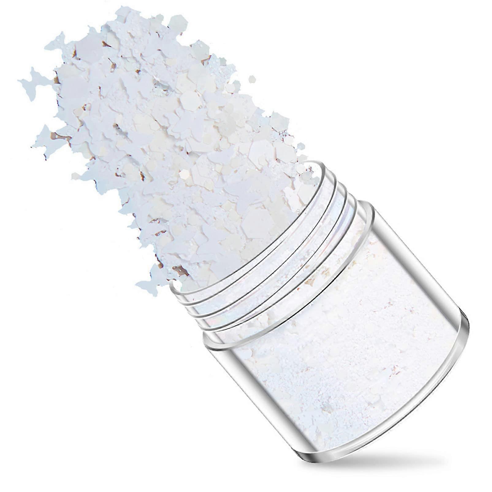 12 Boxes White Butterfly Nail Art Glitter Hexagonal Sequins Set for MultiUse Nail Decoration