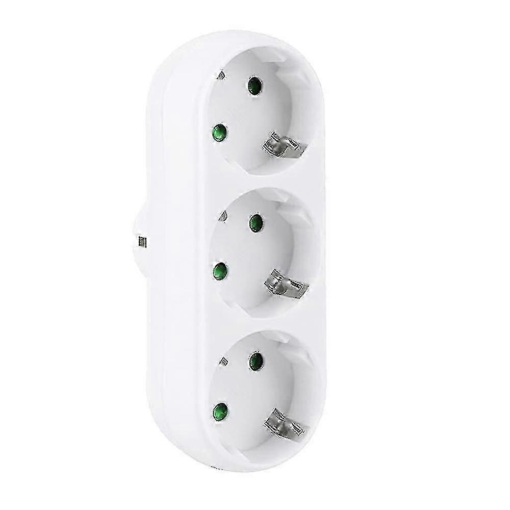 Adaptador de tomada tripla com plugue europeu 250V/16A 3500W máx.