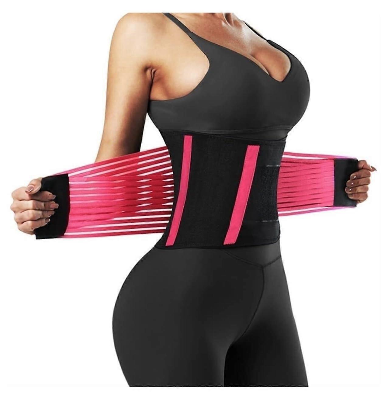 Lumbar Support Belt with 360° Support, Adjustable Double Closure, Breathable Mesh, Pink L