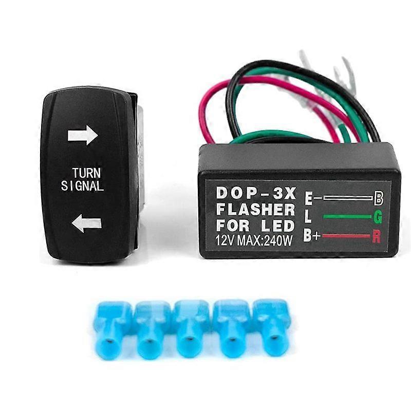 12V 3-Wire Flash Controller W/Turn Signal Switch for Boat Trucks Car