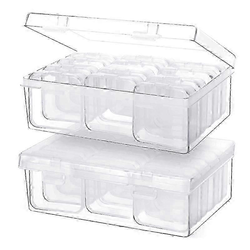 24pc craft storage case with hinged lid for small beads