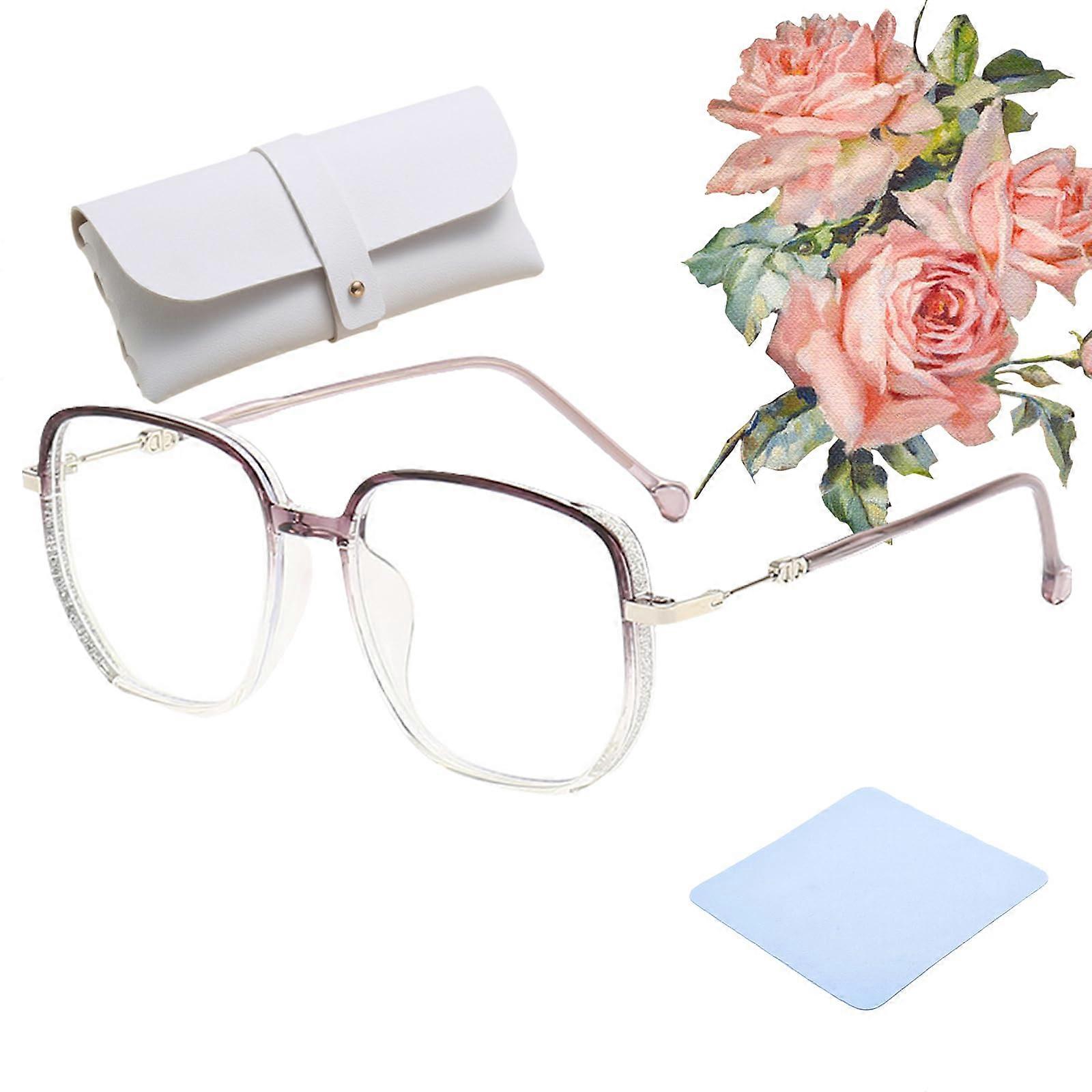 Blue Light Blocking Reading Glasses for Women with Lightweight Flexible Red Frame