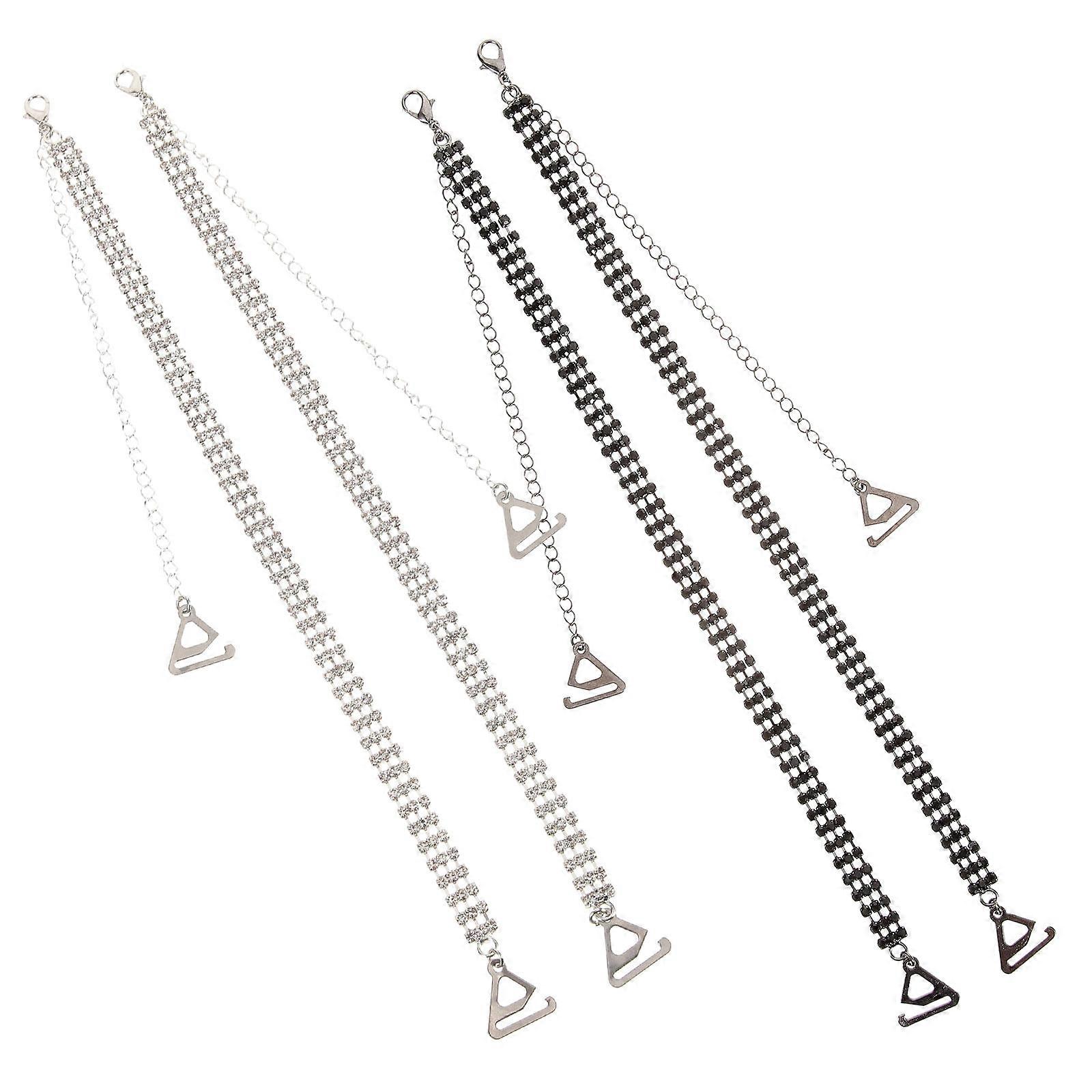 Rhinestone Shoulder Strap Decorative Bra Accessory For Special Occasions Prom Dance Performance 2 Pcs