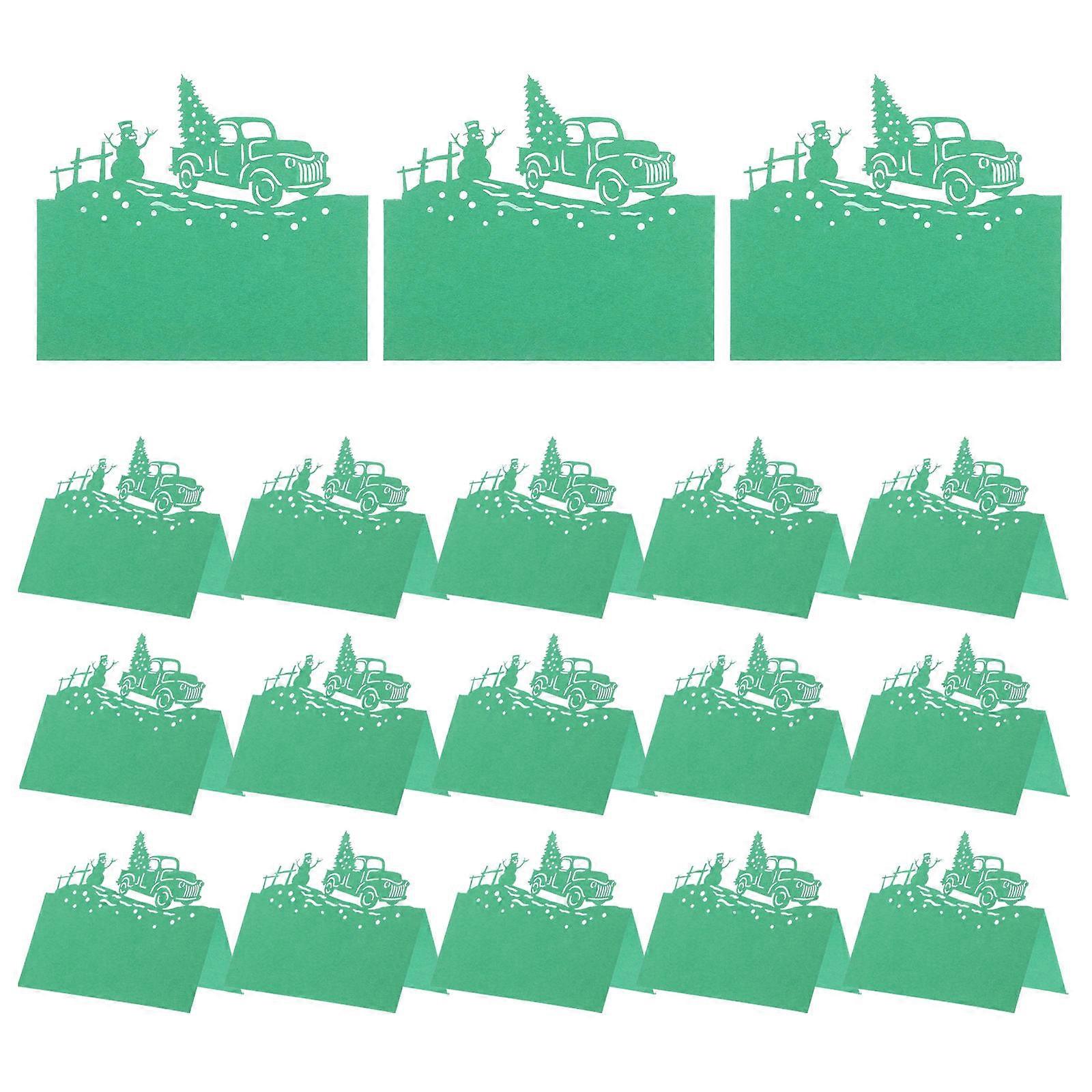 Green Christmas Table Place Cards for Table Setting 50Pcs for Weddings
