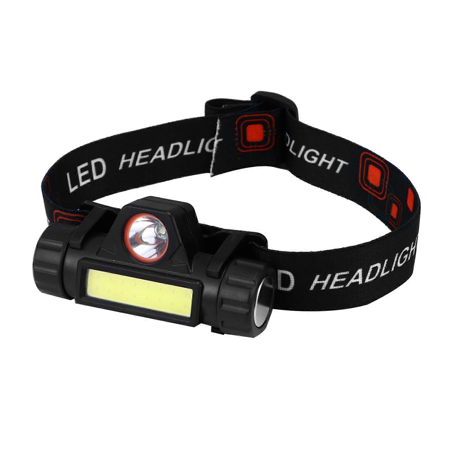 LED Headlamp USB Rechargeable Dual Light Source  Brightness Waterproof for Hiking Camping