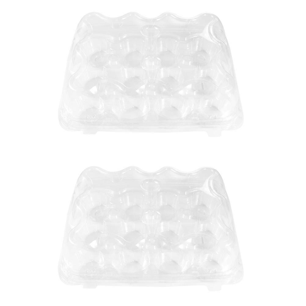 Clear Cupcake Container Muffin Cake Packing Box for Kitchen Use 2Pcs