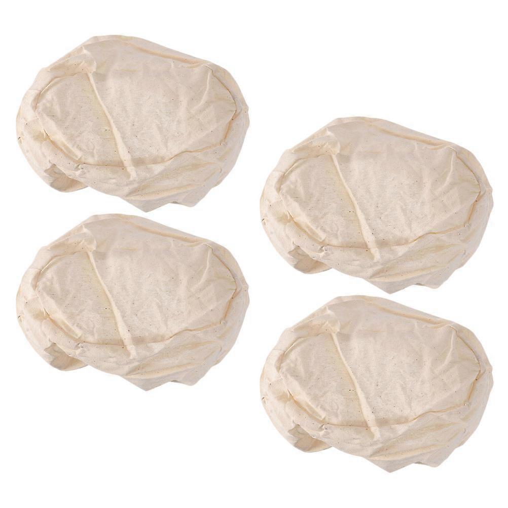 Beige Bread Basket Cloth Cover for Baking Use 4Pcs Baking Supplies Liners