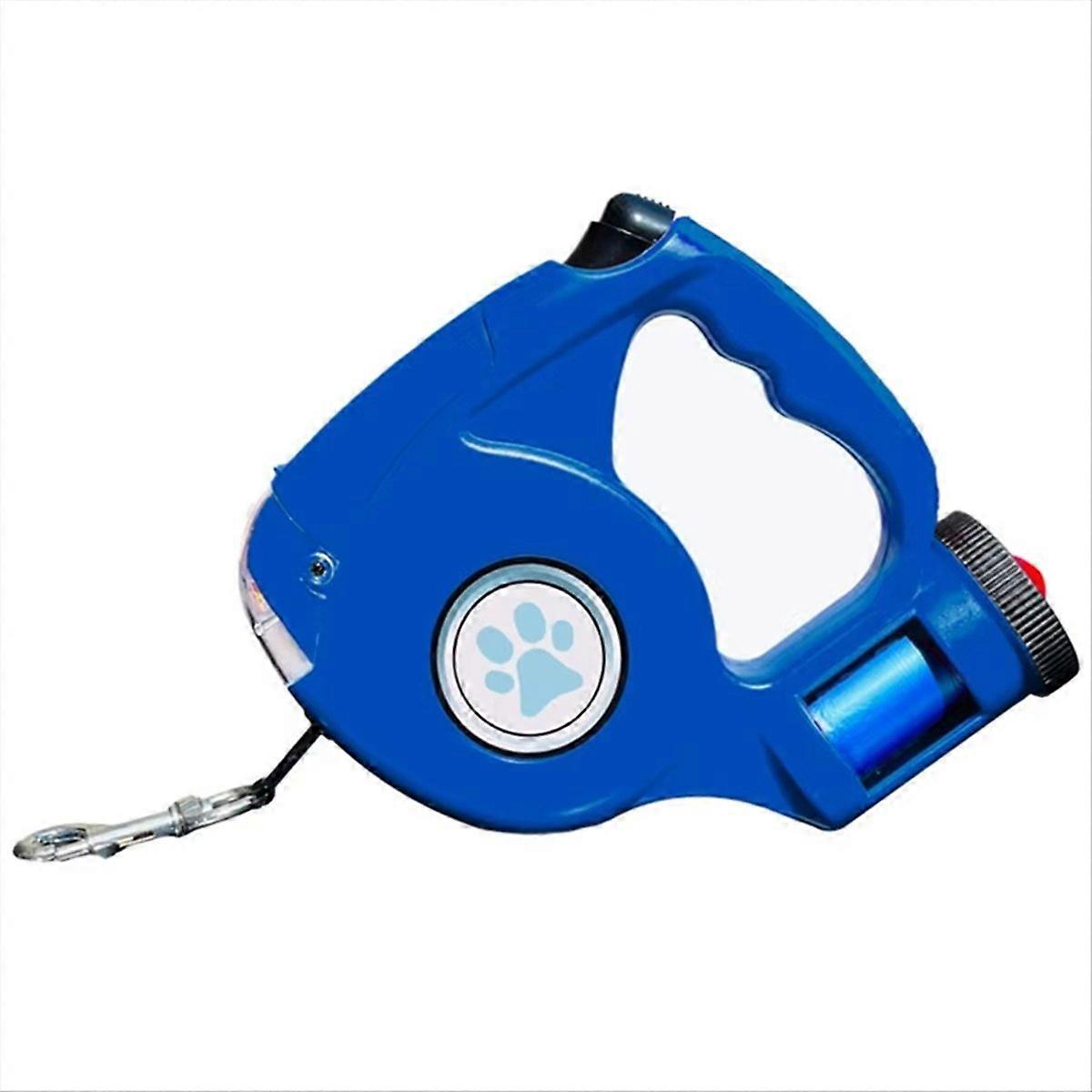 Pet Leash 4.5M Multifunctional LED Flashlight Extendable Blue