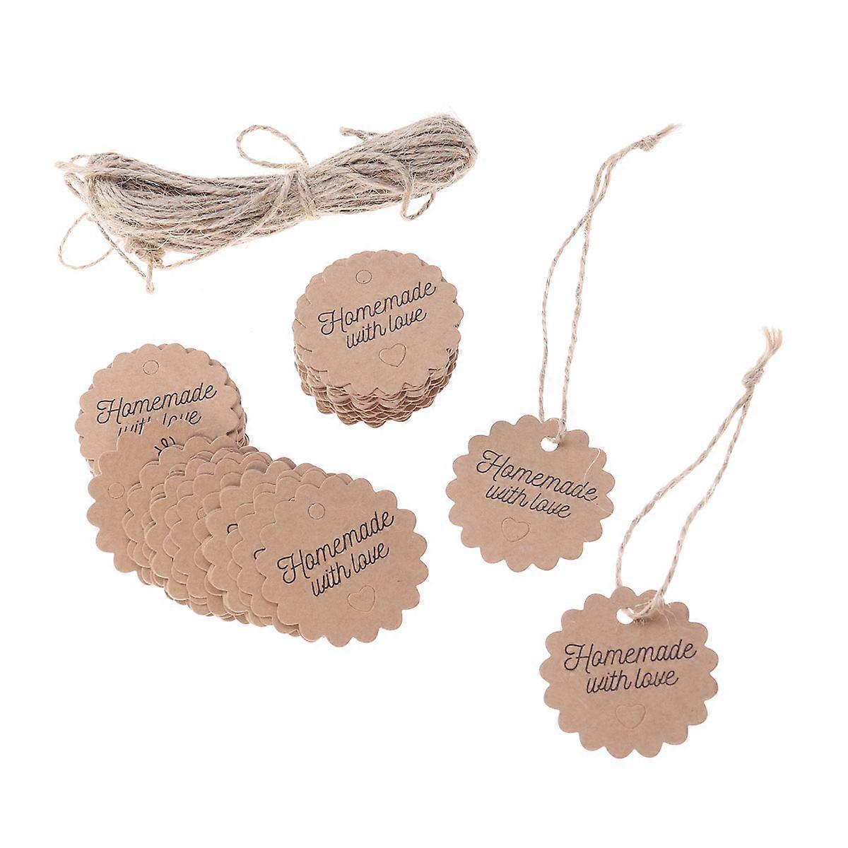 Kraft Paper Tags Gift Tags for Packing 100Pcs Beige Hanging Labels with Strings