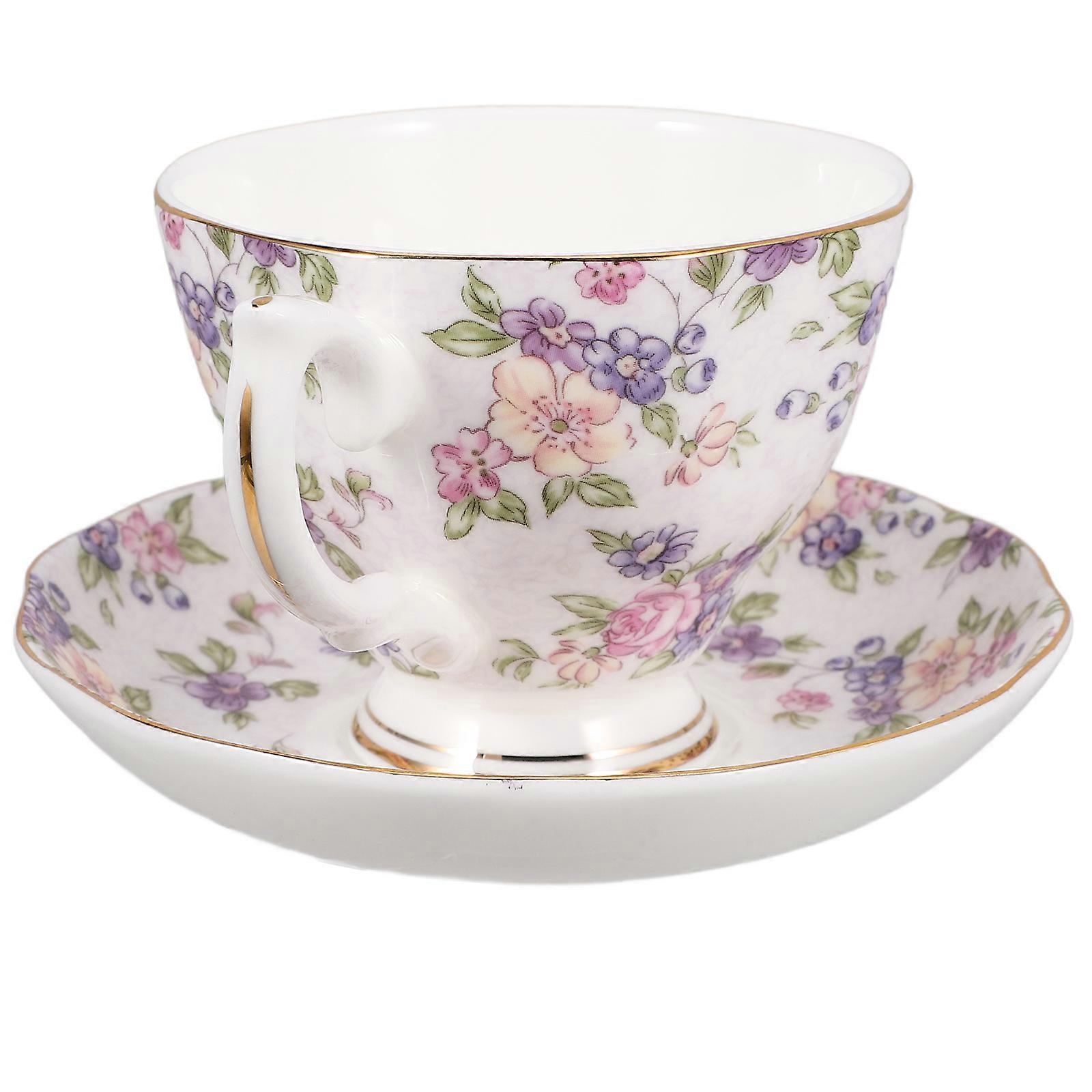 Ceramic Coffee Cup and Saucer Set for Home Use 1Set Bone Supply