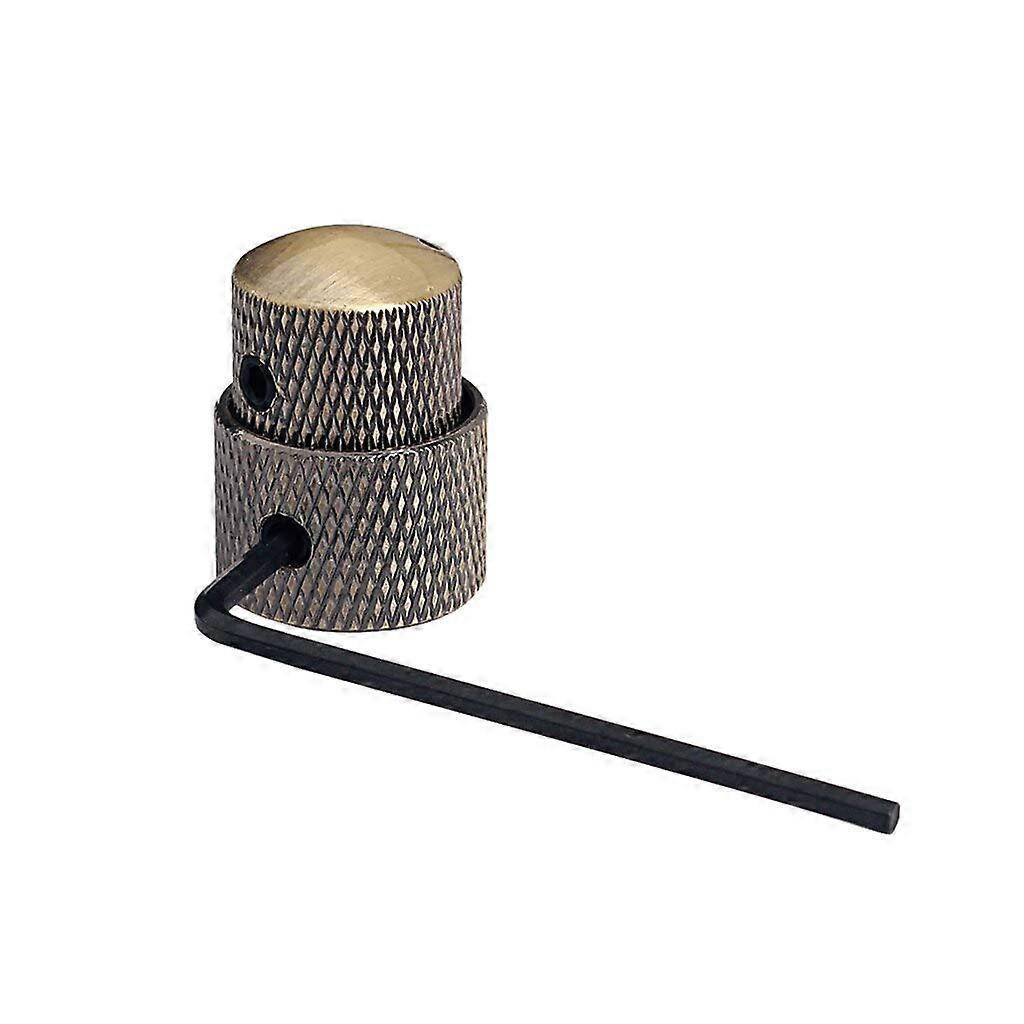 Guitar Potentiometer Knobs Steel Iron Double Layer with Wrench Durable Metal Volume Tone Control