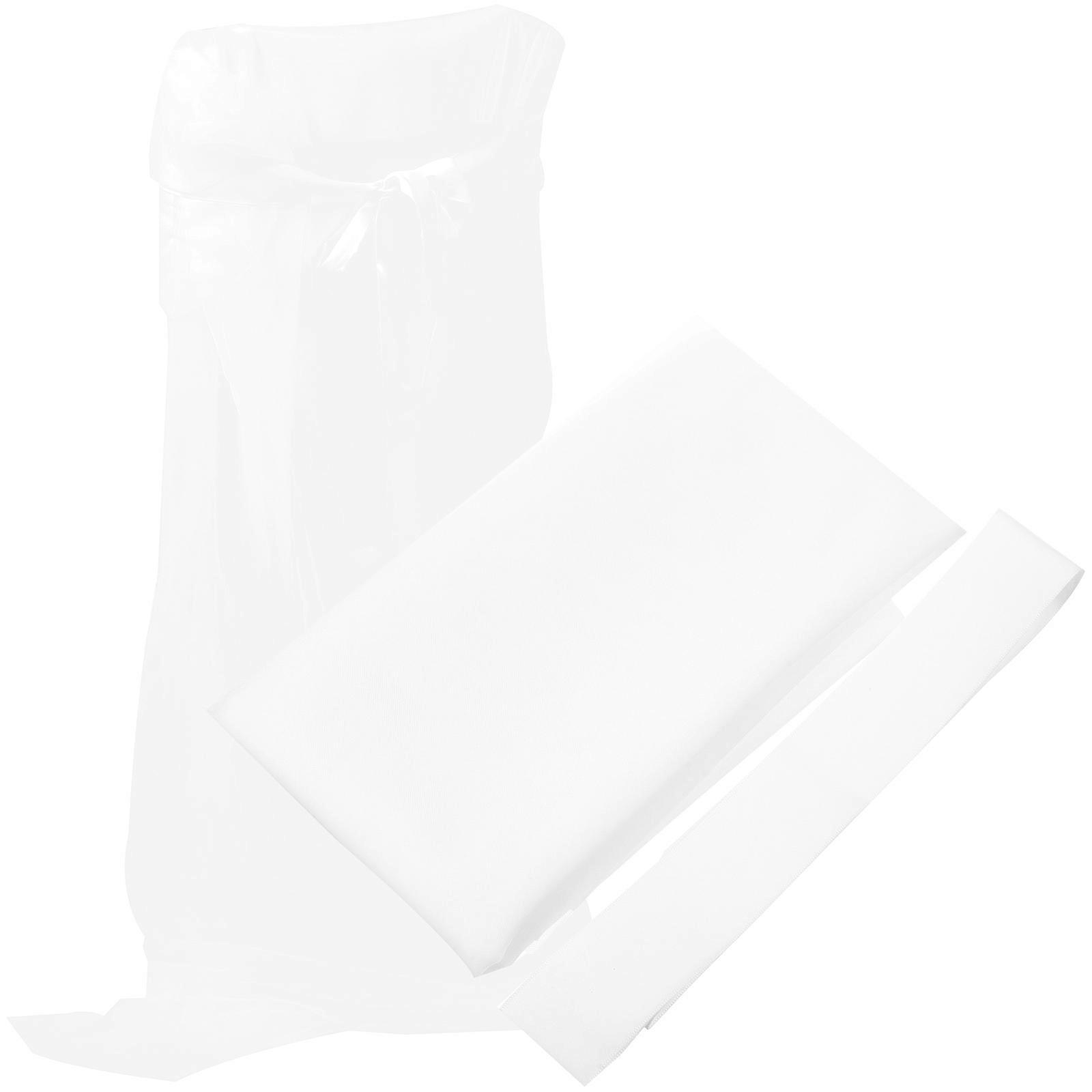 White Mesh Chair Covers for Wedding Decor 4Pcs Reusable Tulle Covers