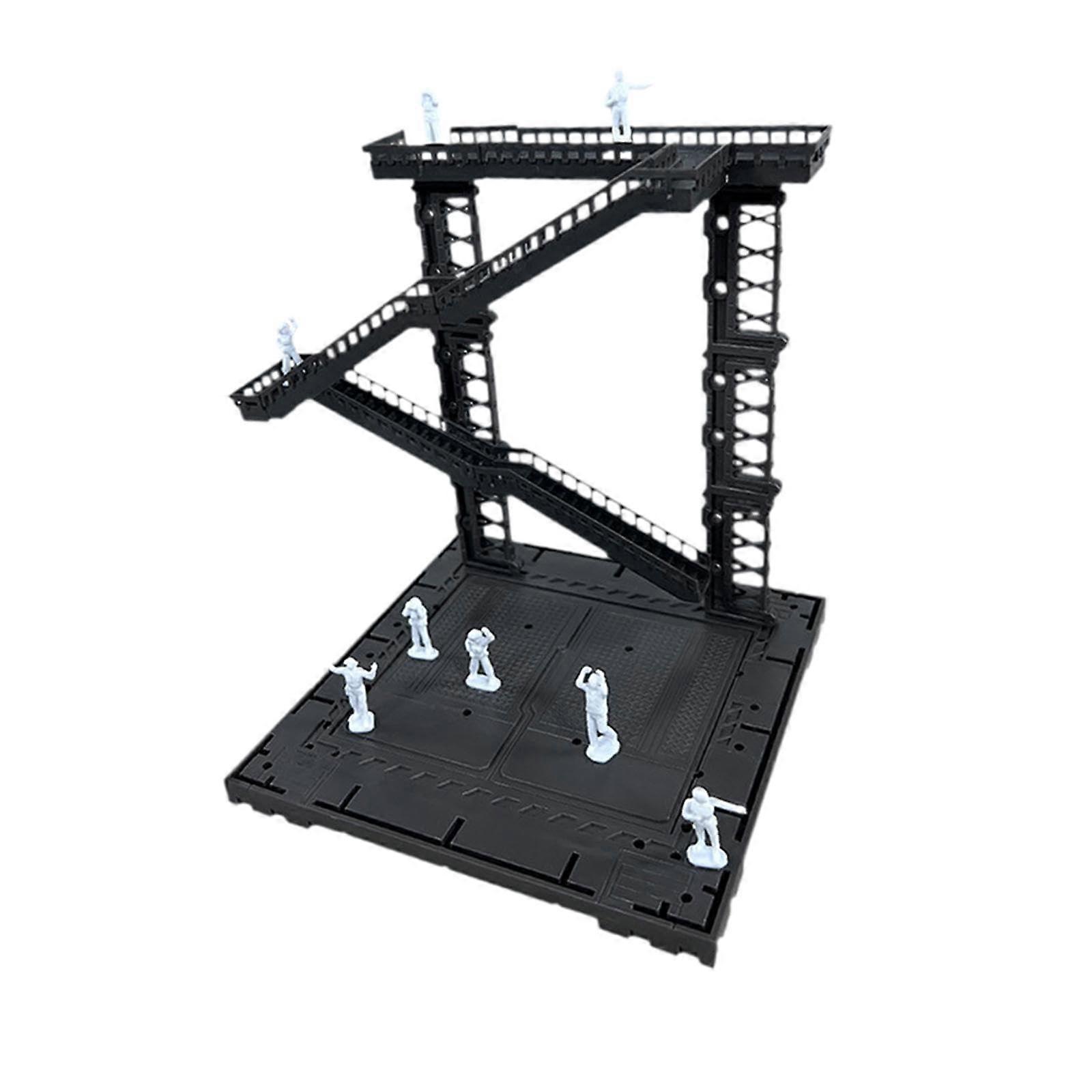 Action Figure Display Stand with Modular Diorama Base, Universal Backdrop Scene for Model Figures Style E