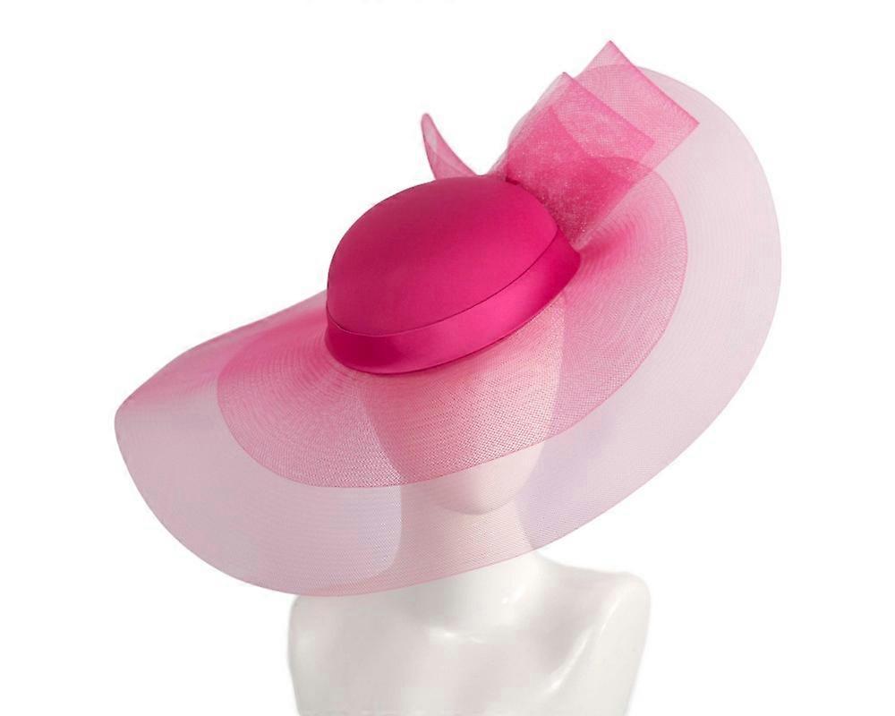 Fuchsia large brim custom made ladies hat S152F