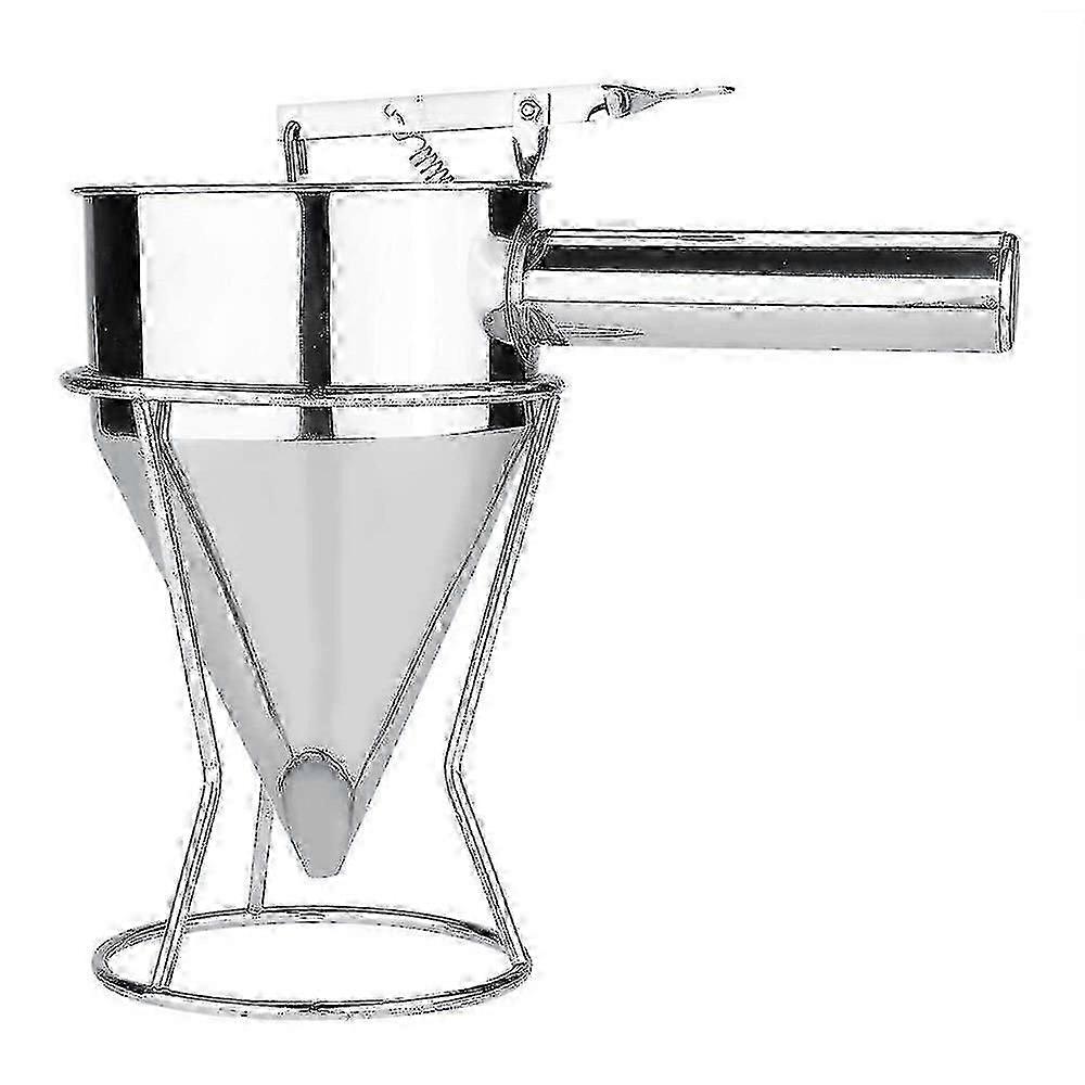 Stainless Steel Baking Funnel with Spring Control Flow for Kitchen Baking