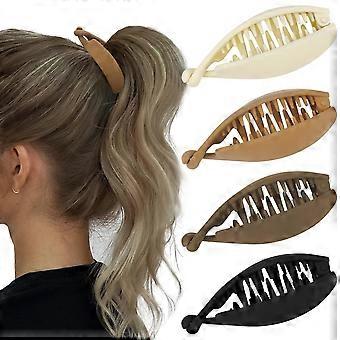 Presilhas de cabelo pequenas e foscas em formato de banana, prendedores de coque de fixação forte para cabelos grossos ou