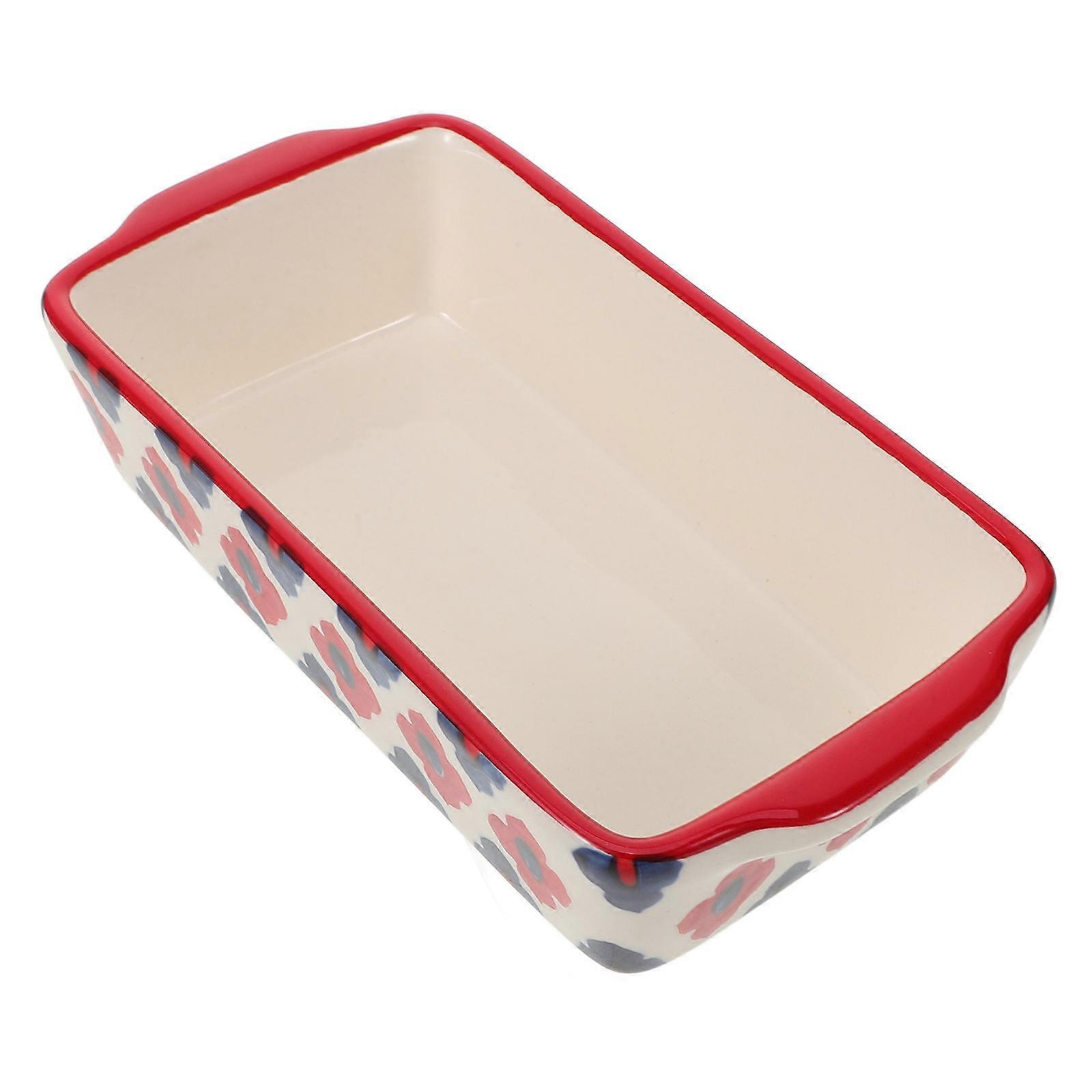 Double Handled Ceramic Baking Dish for Home Use Rectangular Oven Tray