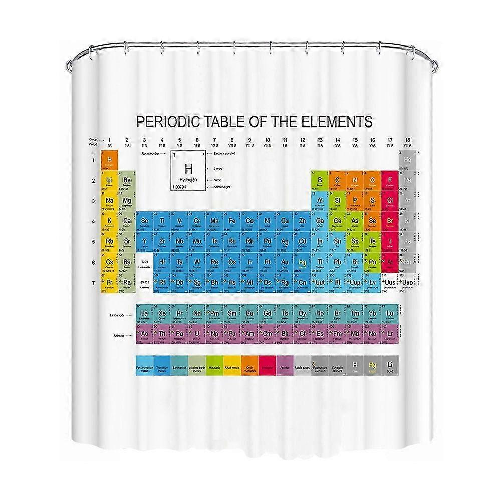 Opaque Periodic Table Shower Curtain Rectangular Polyester 150x180cm 1Set