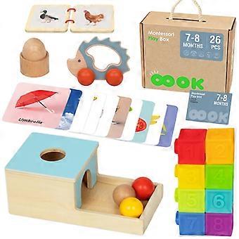 TOOKY TOY Låda XXL Montessori Pedagogiska Låda 6 i 1 Sensoriska 7-8 Månader
