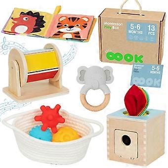 TOOKY TOY Låda XXL Montessori Pedagogisk 6 i 1 Sensorisk låda 5-6 Månader