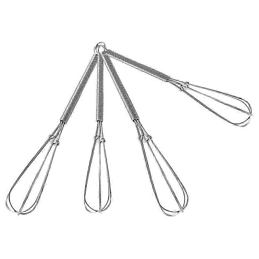 Stainless Steel Egg Whisk Set compatible with Kitchen Use 4Pcs Multi-Use Whisking