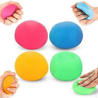 Packung mit 4 Stressbällen, Anti-Stress-Ball, Knetball, langsam steigendem matschigem Fidget-Spaßspielzeug, Massagebällen, Handtrainer, Wurfball-Spielzeug für Kinder