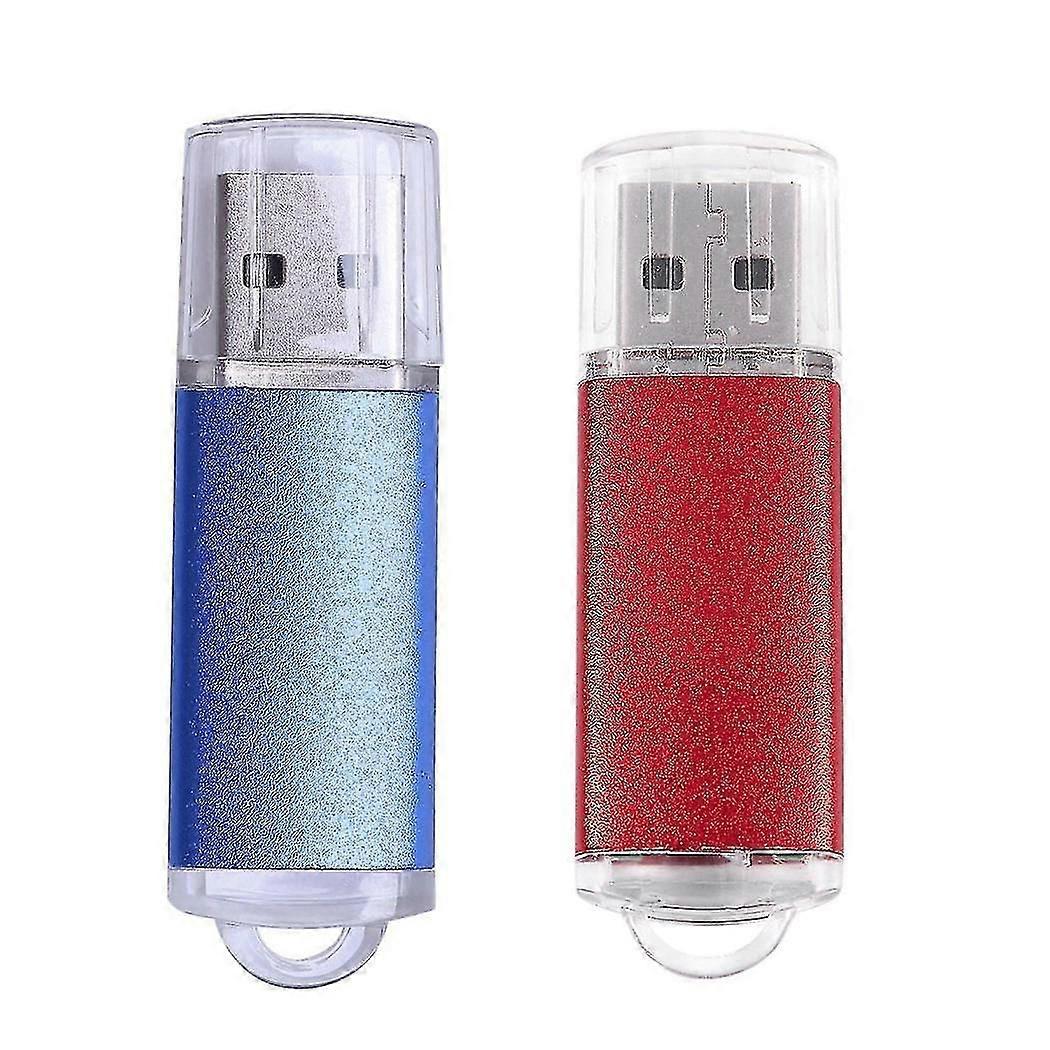 2pcs 2gb USB 2.0 Flash U Disk - Blau & Rot